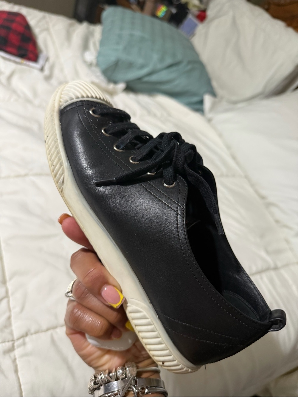 PRADA Shoes Womens US 8 EU 8 Black Leather Casual Sneaker 3E5876 Made in Italy - Picture 2 of 4